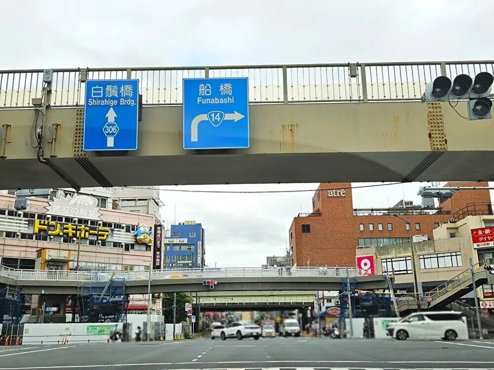 亀戸駅前横断歩道橋の架替工事