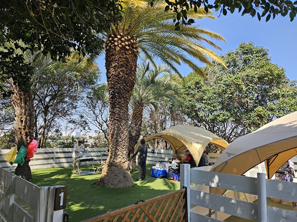 東京夢の島マリーナ アウトドアスクウェアで花見BBQ