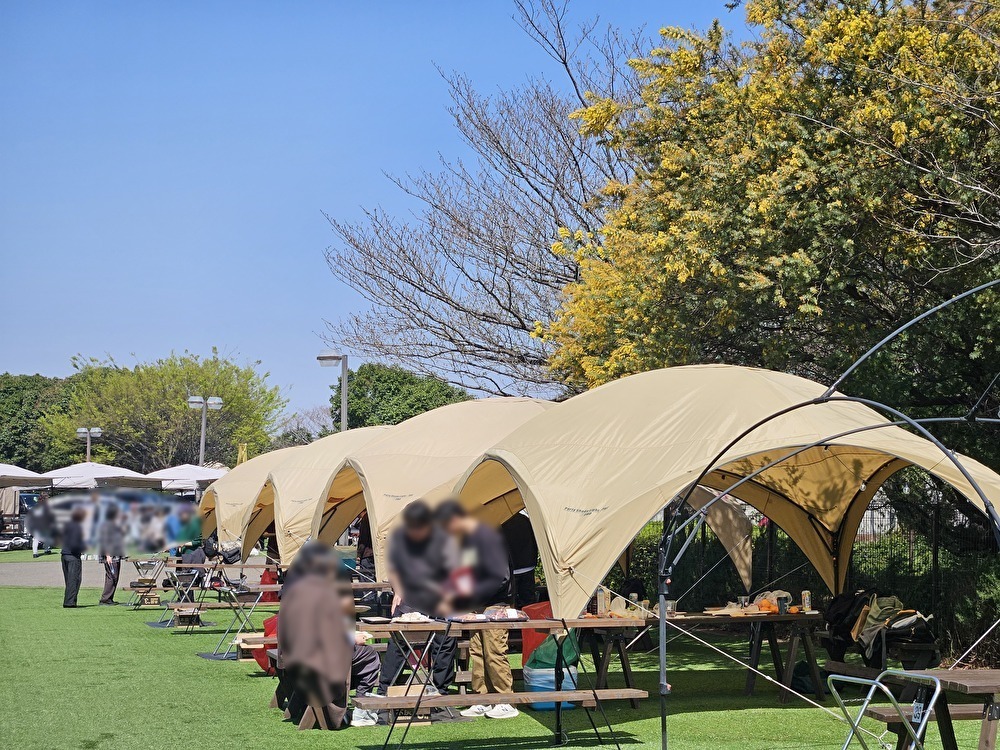 東京夢の島マリーナ アウトドアスクウェアで花見BBQ