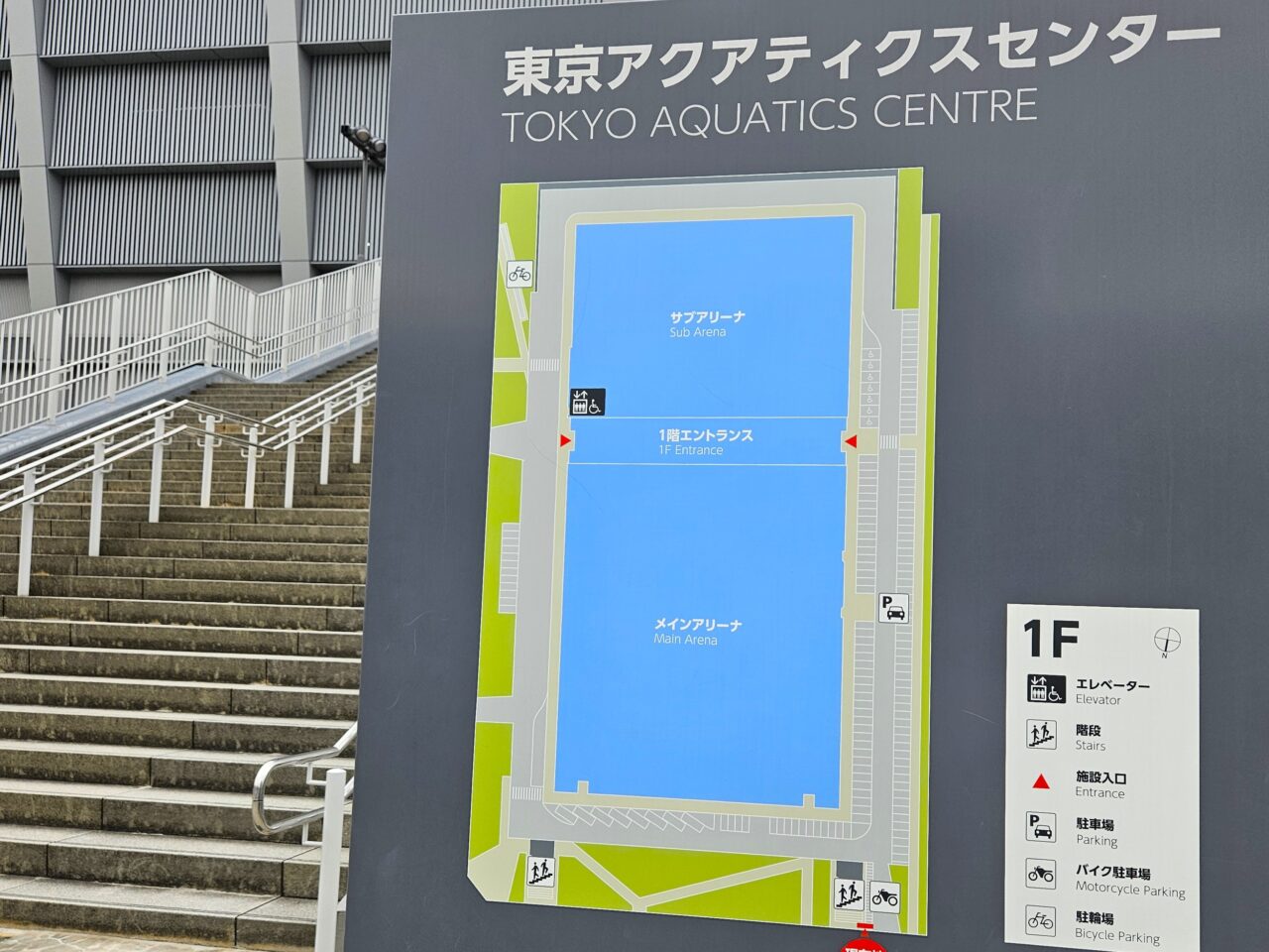 東京アクアティクスセンターでこいのぼり掲揚