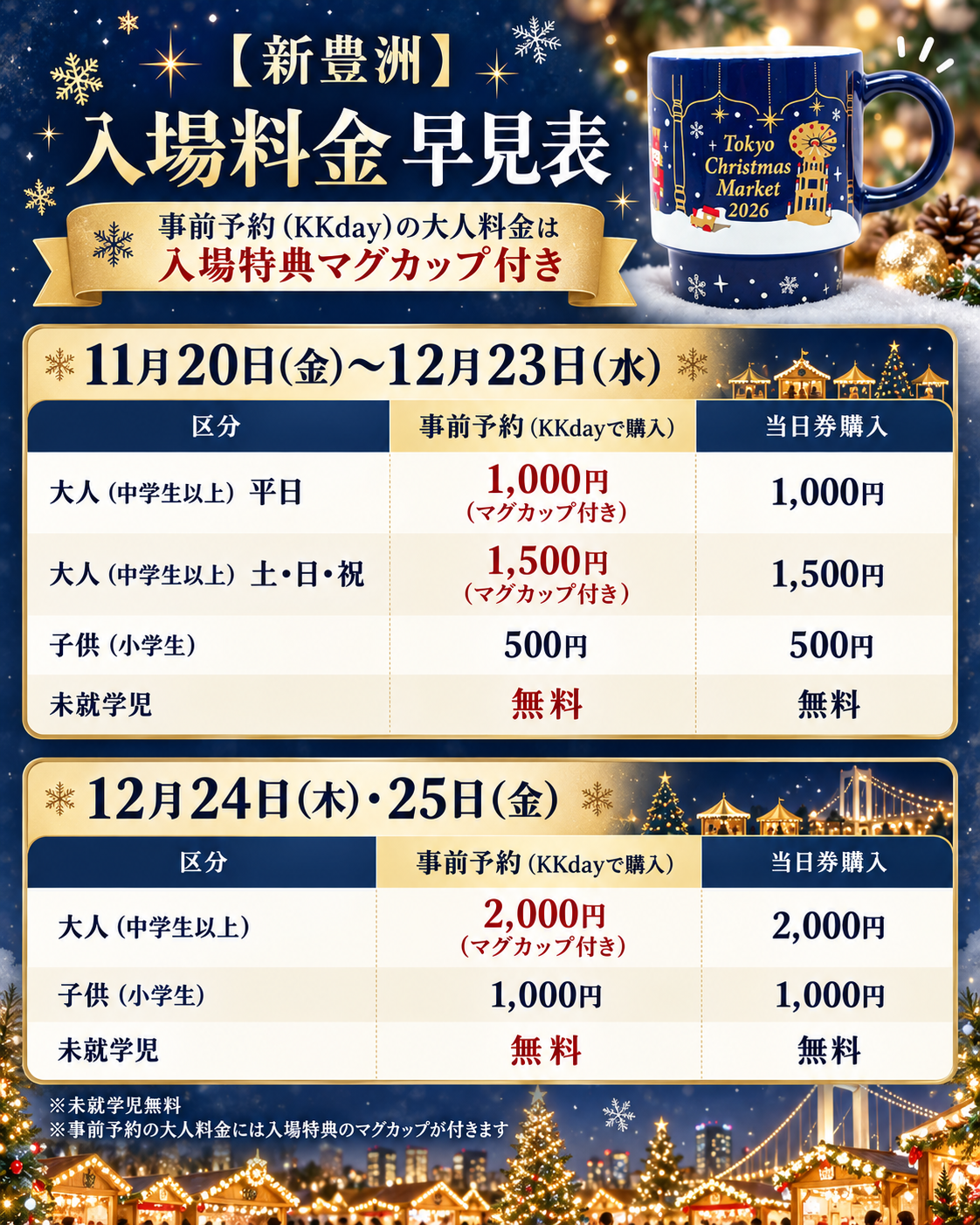 東京クリスマスマーケット2026の予約開始